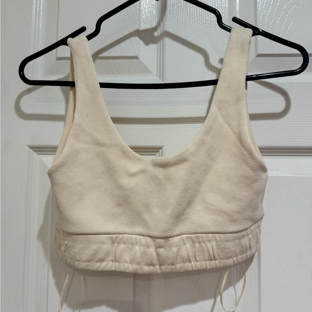 Cream Cropped Tank Top